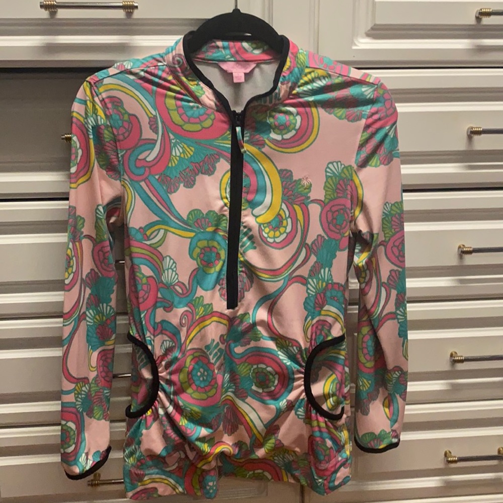 Lilly Pulitzer Pink Multicolor Floral Zip-Front Top and Matching Tank-2 Pieces
